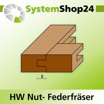 KLEIN HW Nut- Federfräser mit Kugellager S12mm D41mm B19mm L76mm E9,5mm Z2
