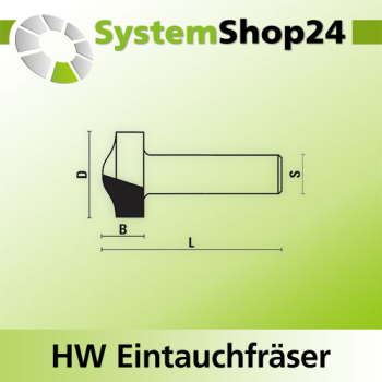 KLEIN HW Schwallrandfräser Z2 S12,7mm D25,4mm B13mm L54mm
