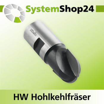 KLEIN HW Hohlkehlfräser für Mineralwerkstoffe Z2 S M12x1mm D24mm R12mm B18mm L60mm