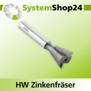KLEIN HW Zinkenfräser Z2 S6,4mm D12,7mm B13mm L45mm...