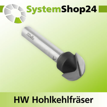 KLEIN HW Hohlkehlfräser Z2 S6,4mm D6,4mm R3,2mm B5mm L47mm