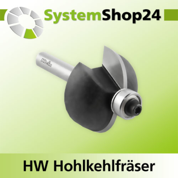 KLEIN HW Hohlkehlfräser mit Kugellager Z2 S6mm D22mm R6,3mm B13mm L47mm