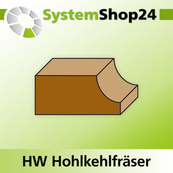 KLEIN HW Hohlkehlfräser mit Kugellager Z2 S6mm D22mm R6,3mm B13mm L47mm