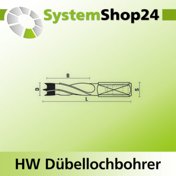 KLEIN HW Dübellochbohrer "Standard"-Serie S10X20mm D4mm B30mm L57,5mm RH Z2