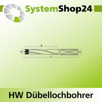 KLEIN HW Dübellochbohrer "Standard"-Serie S10x30mm D65mm B7mm L105mm RH Z2