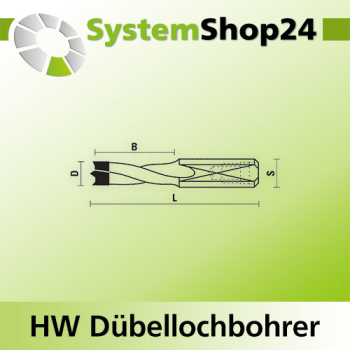 KLEIN HW Dübellochbohrer "Extra Fine"-Serie S10X27mm D6mm B27mm L57,5mm RH Z2
