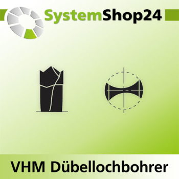 KLEIN VHM Dübellochbohrer "Extra Time"-Serie S10X32mm D3mm B20mm L57,5mm LH Z2