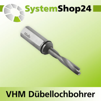 KLEIN VHM Dübellochbohrer "Extra Time"-Serie S10X27mm D4mm B23mm L57,5mm LH Z2