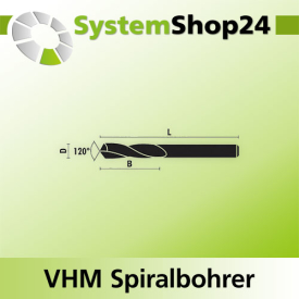 KLEIN VHM Spiralbohrer S3,2mm B22mm L55mm LH Z2