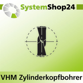 KLEIN VHM Zylinderkopfbohrer S10x26mm D20mm L57mm RH Z2+2