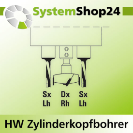 KLEIN HW Zylinderkopfbohrer S10X22mm D40mm L38,5mm RH Z2+2