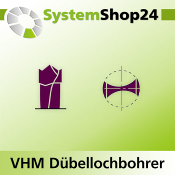 KLEIN VHM Dübellochbohrer "KLEINDIA-Coated"-Serie S10X32mm D3mm B20mm L57,5mm LH Z2
