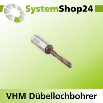 KLEIN VHM Dübellochbohrer "KLEINDIA-Coated"-Serie S10X27mm D4mm B23mm L57,5mm LH Z2