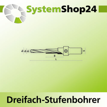 KLEIN Ersatzbohrer für Verstellbarer HW Dreifach-Stufenbohrer Z2 D1 5mm Rotation RH