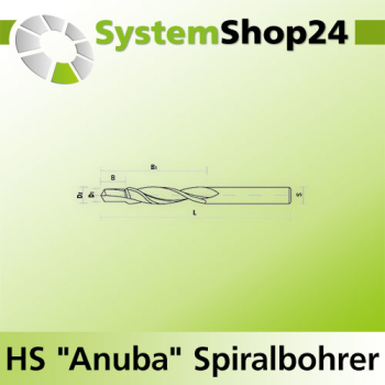 KLEIN HS "Anuba" Spiralbohrer Z2 S5,2mm Nr. 9 D2 5,2mm B1 52mm L132mm Rotation RH