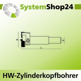 KLEIN Verstellbarer HW-Zylinderkopfbohrer S10x30mm...