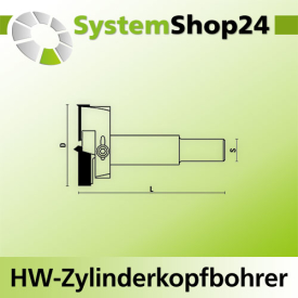 KLEIN Verstellbarer HW-Zylinderkopfbohrer S12x40mm...