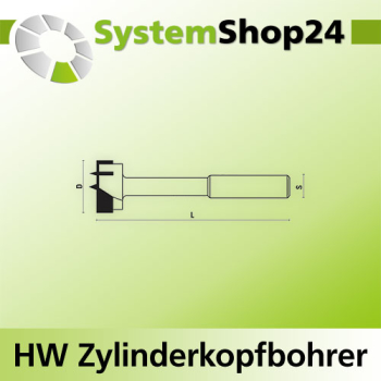 KLEIN HW Zylinderkopfbohrer Z2+2 S13x50mm D16mm L120mm Rotation RH