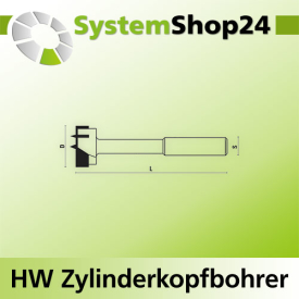 KLEIN HW Zylinderkopfbohrer Z2+2 S13x50mm D22mm L130mm...