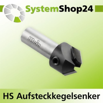 KLEIN HS Aufsteckkegelsenker Z2 S10x25mm D1 3mm D2 15mm L40mm Rotation RH