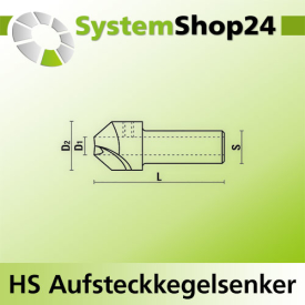 KLEIN HS Aufsteckkegelsenker Z2 S10x25mm D1 4mm D2 15mm...