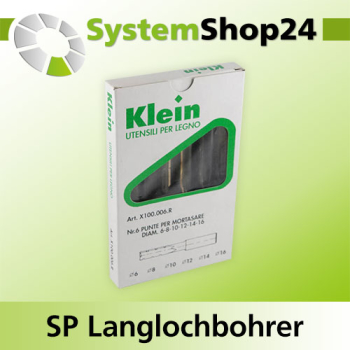 KLEIN SP Langlochbohrer / Langlochfräser Z2 S13x50mm D6mm L105mm Rotation RH