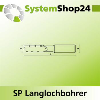 KLEIN SP Langlochbohrer / Langlochfräser Z2 S13x50mm D7mm L110mm Rotation RH