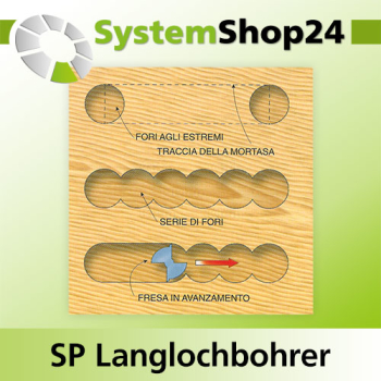 KLEIN SP Langlochbohrer / Langlochfräser Z2 S13x50mm D13mm L140mm Rotation LH