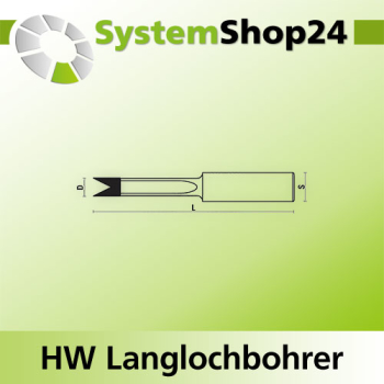 KLEIN HW Langlochbohrer S16x50mm D8mm L100mm Z2