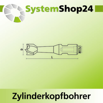 KLEIN HW Zylinderkopfbohrer Z2 S M12x1mm D18mm L100mm Material HW Rotation RH