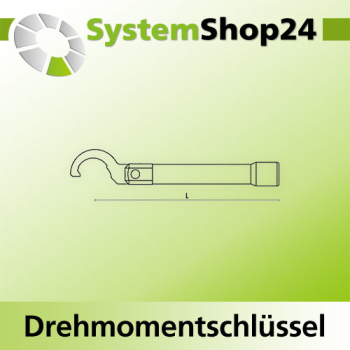 KLEIN Drehmoment-Hakenspannschlüssel D58-62mm L380mm Dr.1 110-120Nm Dr.2 190-200Nm