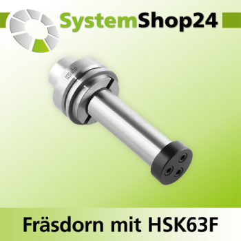 KLEIN Fräsdorn mit HSK63F - Aufnahme A42mm D30mm D1 63mm L125mm mit Endkappe FF - Z092.001.R