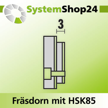 KLEIN Fräsdorn mit HSK85 - Aufnahme A58mm D30mm D1 85mm L230mm mit Endkappe FP - Z092.002.R