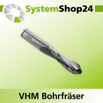 KLEIN VHM Bohrfräser Rechtslauf RL / Rechtsdrall - RD Positive Spirale - Up Cut S18mm D18mm B52mm B1 10mm L120mm Z2