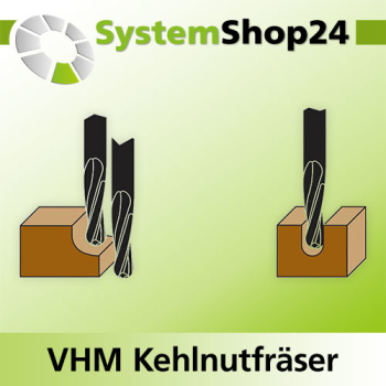 KLEIN VHM Kehlnutfräser Positive Spirale - Rechtsdrall - Up-Cut D18mm R9mm B55mm L110mm Z2 RH