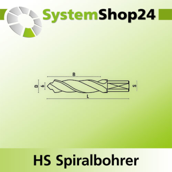 KLEIN HS Spiralbohrer für Aluminium und PVC Z2 S10x20mm D8mm B50mm L76mm LH