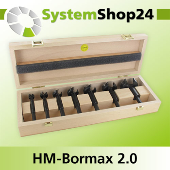 FAMAG HM-Bormax 2.0 Neue Version 8-teiliger Satz im Holzkasten 15, 20, 25, 30, 35, 40, 45, 50mm