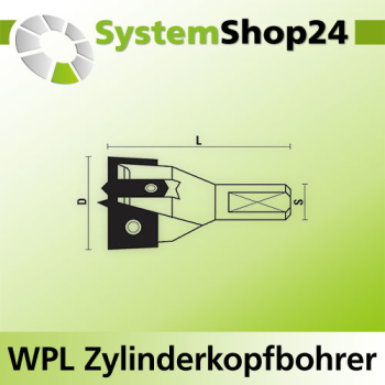 KLEIN Zylinderkopfbohrer mit HW-Wendeplatten Z2+2 S10x26mm D25mm L57mm RH