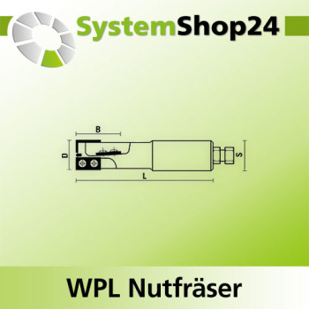 KLEIN Nutfräser mit HW-Wendeplatten S25x55mm D20mm B50mm L125mm Z2+2+1