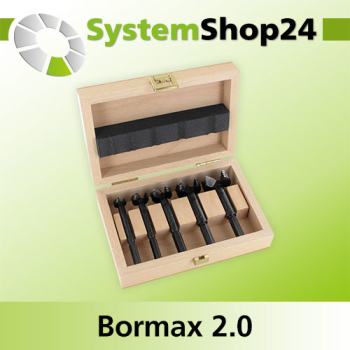 FAMAG Bormax 2.0 WS, der rasante Forstnerbohrer 4-teiliger Satz im Holzkasten 35, 40, 45, 50mm