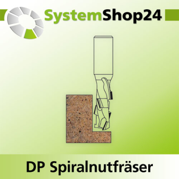 KLEIN DP Spiralnutfräser mit diamantbesetzten Schneiden S20x50mm D18mm B43mm L103mm Z5+1 RH