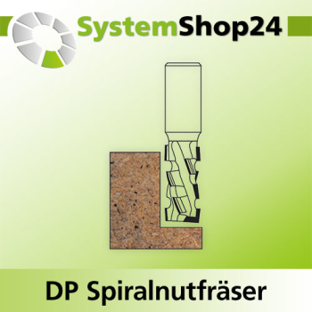 KLEIN DP Spiralnutfräser mit diamantbesetzten Schneiden S16x45mm D16mm B34mm L94mm Z8+1 RH