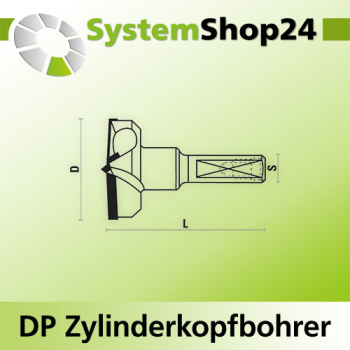 KLEIN DP Zylinderkopfbohrer mit diamantbesetzten Schneiden S10x26mm D15mm L56mm Z2+2