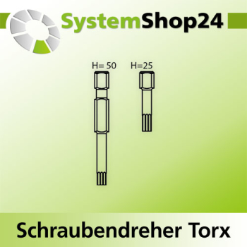 KLEIN 5-teiliges Bit-Set für Drehmoment-Schraubendreher für Torx-Antriebe H50mm Torx T25
