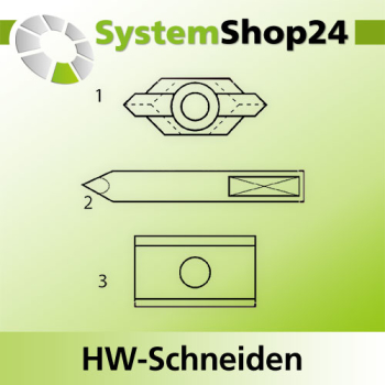 KLEIN HW-Schneiden für Zylinderkopfbohrer Zeichnung 2 Mittelpunkt
