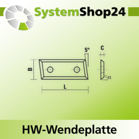 KLEIN HW-Wendeplatte Standard HC05 L40mm B9mm D1,5mm...