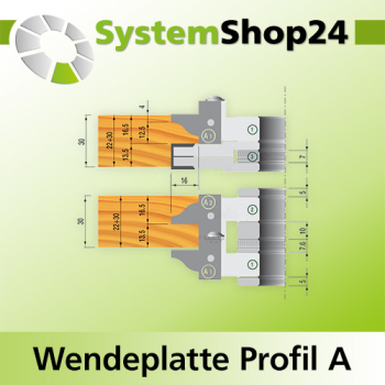 KLEIN HW-Wendeplatte Profil A1 für Variabler Profilfräskopf