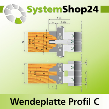 KLEIN HW-Wendeplatte Profil C1 für Variabler Profilfräskopf