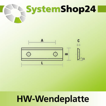 KLEIN HW-Wendeplatte Standard MG18 L30mm B12mm D1,5mm 45° Z2
