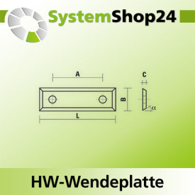 KLEIN HW-Wendeplatte Standard KCR08 L29,5mm B12mm D1,5mm...